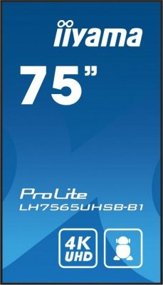 IIYAMA Monitor  digital Signage 75 cali LH7565UHSB-B1, 