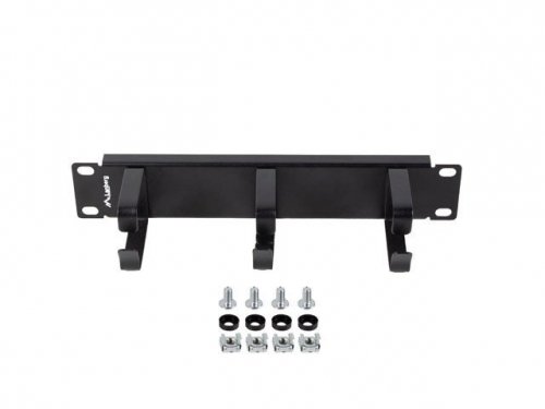 Lanberg Organizer kabli 10 cali z 3 metalowymi uchwytami TYP B czarny