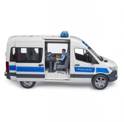 BRUDER Zestaw Mercedes-Benz Sprinter policyjny z figurką i modułem światło/dźwięk