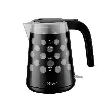 Feel-Maestro Czajnik elektryczny 1,7l  2200W &quot;KROPKI&quot;  MR-045-BLACK