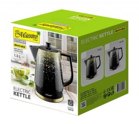 Feel-Maestro Ceramiczny czajnik elektryczny 1,5l  1500W  MR-074-GOLD
