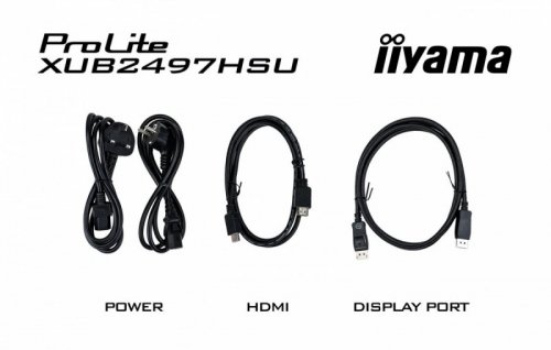 IIYAMA Monitor 24 cale XUB2497HSU-B2 IPS, HDMI, DP, 2x2W, 2xUSB, Pivot, HAS(150mm)