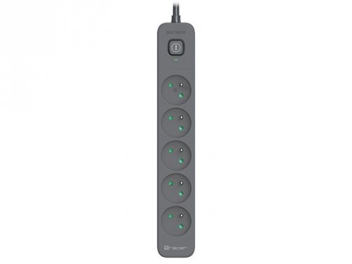 Tracer Listwa zasilająca antyprzepięciowa Power Line+ 3m Graphite (5 gniazd)
