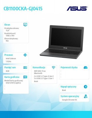 Asus Notebook Chromebook CB1100CKA-GJ0245 Celeron n5100 8GB/64GB/ChromeOS