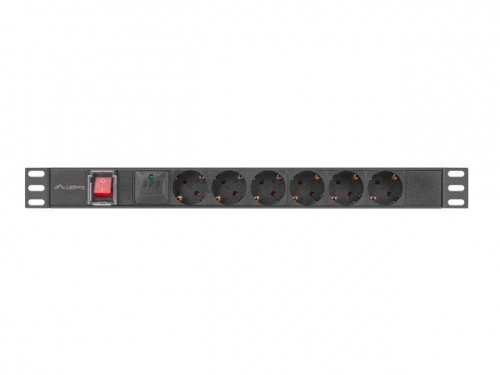 Lanberg Listwa zasilająca rack PDU 19 cali 1U 16A 5xschuko 2m czarna