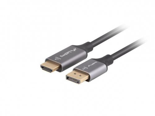Lanberg Kabel Displayport(M)-HDMI(M) 1M 4K czarno-srebrny