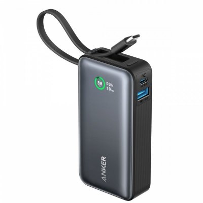 Anker Powerbank 545 NANO 30W 10000mAh z wbudowanym kablem USB-C, czarny