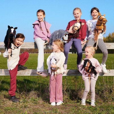Tootiny Koń na kiju Hobby Horse HOPPIHORSE A4 Leopard - biały, maść tarantowata