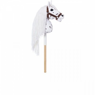 Tootiny Koń na kiju Hobby Horse HOPPIHORSE A4 Leopard - biały, maść tarantowata