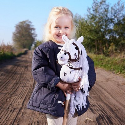 Tootiny Koń na kiju Hobby Horse HOPPIHORSE A4 Leopard - biały, maść tarantowata