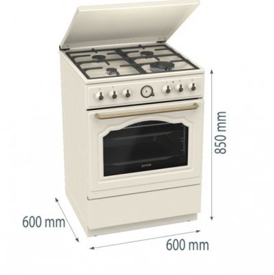 Gorenje Kuchnia gazowo-elektryczna GKS6C71CLI