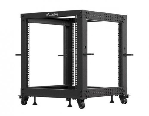 Lanberg Open rack 19 cali 12U 600x600-1100 regulowany czarny