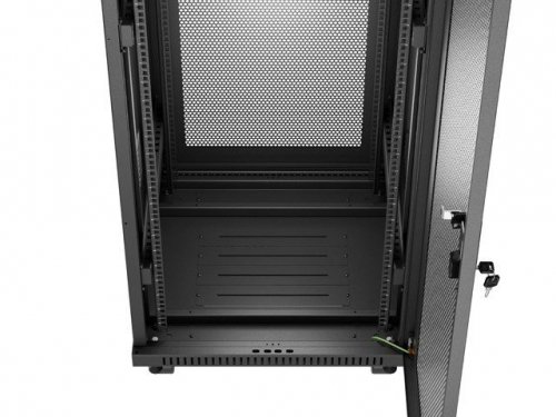 Lanberg Szafa instalacyjna rack stojąca 19 cali 32U 600x600 drzwi perforowane LCD czarna (Flat pack)