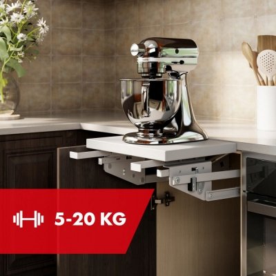 Maclean Podnośnik do szafki kuchennej do 20kg, MC-497, metalowa, udźwig 5-20 kg, sprężyny