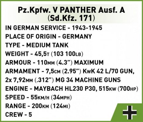Cobi Klocki Klocki Pz.Kpfw.V Panther Ausf.A 1152 klocki