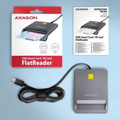 AXAGON Czytnik kart identyfikacyjnych CRE-SM3TC  USB-C, 1.2m kabel