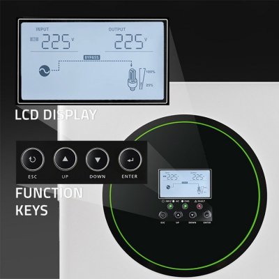 Qoltec Hybrydowy Inwerter solarny Off-Grid 3500W | 100A | 24V | MPPT |  BMS | opcja Wi-Fi | Sinus | Power Factor 1.0