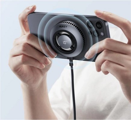AUKEY LC-G10 chłodząca ładowarka bezprzewodowa MagSafe Qi2 15W USB-C