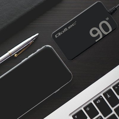 Qoltec Ładowarka sieciowa 90W GaN Fast SLIM | PD | 5-20V | 4.5A | USB-C 3.1 | Laptop | MacBook | Smartfon | +kabel