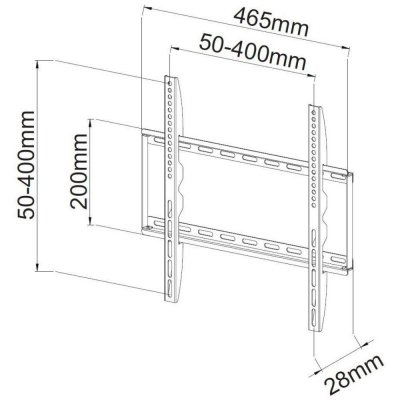 Techly Uchwyt ścienny do TV 23-55cali LED/LCD 45kg slim 28mm biały