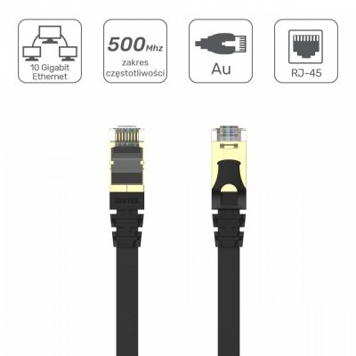 Unitek Patchcord CAT.7 SSTP 10M (8P8C) RJ45; płaski; C1897BK-10M