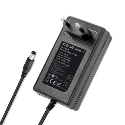 Qoltec Automatyczna ładowarka do akumulatora AGM GEL STD 6V 12V | 1.5A |Prostownik z sygnalizatorem LED