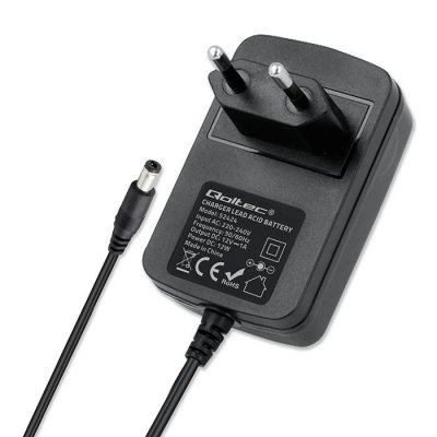 Qoltec Automatyczna ładowarka do akumulatora AGM GEL STD 12V | 1.5A |  Prostownik z sygnalizatorem LED