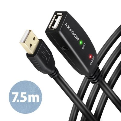 AXAGON ADR-207 USB 2.0 A-M -&gt; A-F aktywny kabel przedłużacz/wzmacniacz 7.5m
