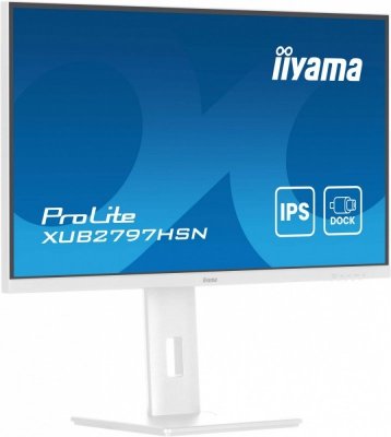 IIYAMA Monitor komputerowy  27 cali XUB2797HSN-W2 IPS,FHD,USB-C Dock,HAS,300cd,1ms,sRGB99%,100Hz,HDMI,DP-out,USBx4,RJ45,2x2W/5y/
