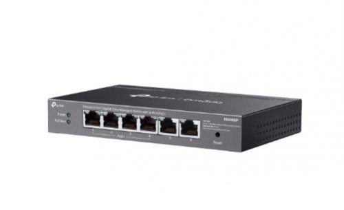 TP-LINK Przełącznik Omada 6-PortGB  Easy Managed Switch with 4-Port PoE+    PORT: 4× Gigabit PoE+ Ports, 2x Gigabit Non-PoE Ports                         SPEC