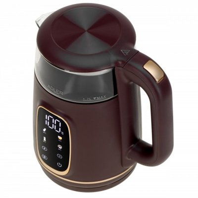 Adler Czajnik 1,7l z wyświetlaczem LED, regulacja temperatury  AD 1305 burgundy