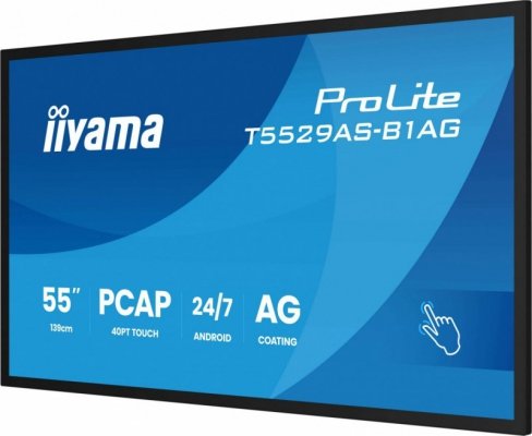 IIYAMA Monitor 55 cali T5529AS-B1AG VA,4K,HDMIx2,USB-C,RJ45,2x10W,WiFi,     Android 14, Signal FailOver, Whiteboard, iiSignage2 (CMS), iiControl (DMS),   iiS