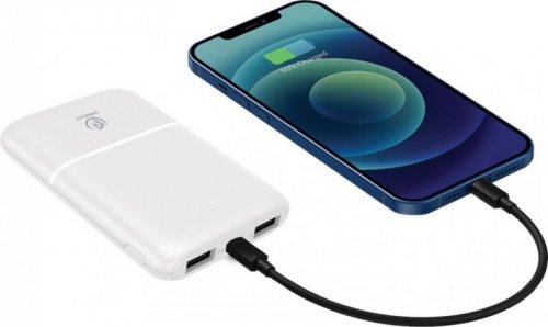 Rebeltec Powerbank P5 (5 000mAh 10W), moc wyjściowa 10W zapewnia szybkie i stabilne ładowanie kompatybilnych urządzeń, jednoczesne ładowanie 3 urządzeń