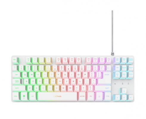 Trust Klawiatura gamingowa podświetlana GTX 833 Thado TKL biała