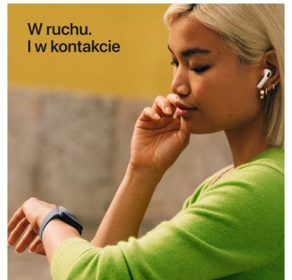 Apple Watch SE 3 GPS koperta 40 mm z aluminium w kolorze księżycowej poświaty, pasek sportowy w kolorze księżycowej poświaty - rozmiar M/L