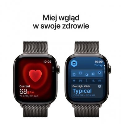 Apple Watch Series 11 GPS + Cellular koperta 46 mm z tytanu w kolorze łupku, bransoleta mediolańska w kolorze łupku S/M