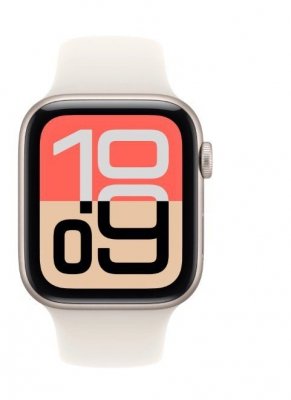 Apple Watch SE 3 GPS+Cellular koperta 40 mm z aluminium w kolorze księżycowej poświaty, pasek sportowy w kolorze księżycowej poświaty - rozmiar M/L