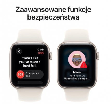 Apple Watch SE 3 GPS+Cellular koperta 40 mm z aluminium w kolorze księżycowej poświaty, pasek sportowy w kolorze księżycowej poświaty - rozmiar M/L