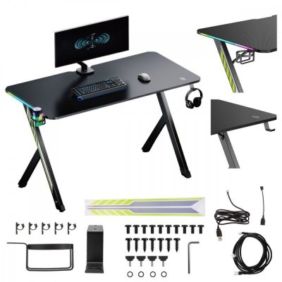 Maclean Biurko gamingowe NanoRS 120x60cm LED RS102