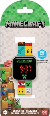 Kids Euroswan Zegarek LED z kalendarzem Minecraft