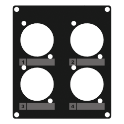 CAYMON CASY203/B CASY 2 space cover plate - 4x D-size holes Black version
