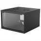Szafa wisząca Intellinet BASIC, 6U, 540x560, Rack 19 cali, szklane drzwi, FLATPACK, czarna 