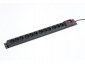 Armac Listwa przeciwprzepięciowa M12/16A Rack 19'' 2.5m czarna (12 gniazd) do montażu pionowego 