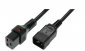 Digitus Kabel zasilający serwerowy blokada IEC LOCK 3x1,5mm2 C20 prosty/C19 prosty M/Ż 2m Czarny 