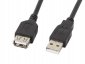 Lanberg Przedłużacz kabla USB 2.0 AM-AF czarny 1.8M 