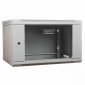 Digitus Szafa wisząca jednosekcyjna 19 cali 6U 368/600/450mm, drzwi szklane, szara (RAL 7035) 