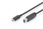 Digitus Kabel połączeniowy USB 3.0 SuperSpeed 5Gbps Typ USB C/B M/M Power Delivery czarny 1.8m 