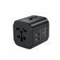 AUKEY PA-TA01 Black uniwersalny podróżny adapter sieciowy 2xUSB+1xUSB C | 7.8A | pasuje w 150 krajach 