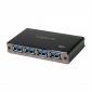 LogiLink Aluminiowy HUB USB3.0 4-porty, Czarny, Z zasilaczem 