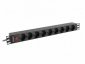 Lanberg Listwa zasilająca Rack PDU 19 cali 1U 16A 9xSchuko 3m Czarna 